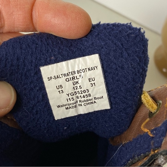 Kids Brown and Blue Duck Boots - Picture 7 of 7